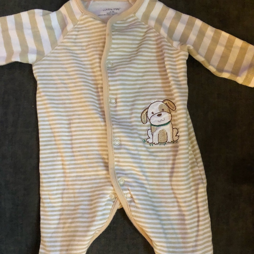 0-3 month dog footie one piece